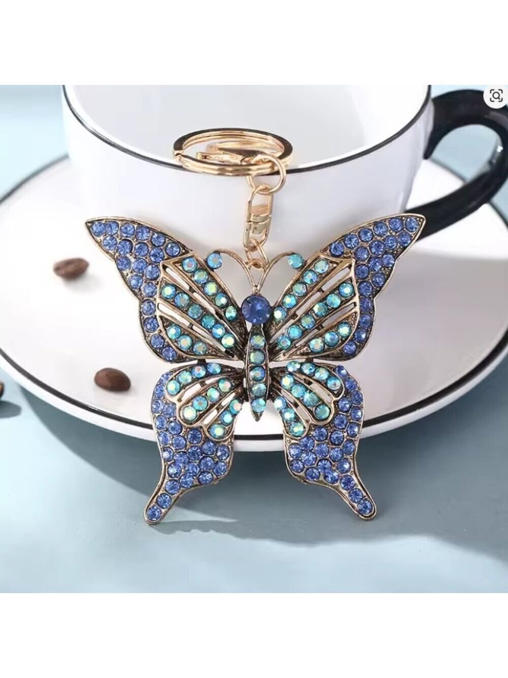 Crystal Hollow Butterfly Metal European And American Keychain Pendant Creative - Picture 1 of 6